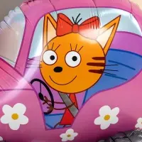 Воздушный шар фольгированный 3D 29" &laquo;Три Кота. Карамелька в машине&raquo;