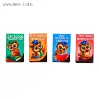 Закладки магнитные для книг, 4 шт &laquo;Закладки для тех, кто хочет большего&raquo;