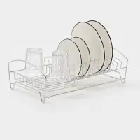 Сушилка для тарелок и кружек с поддоном 39*25*12 см, цвет хром