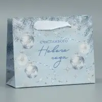 Пакет подарочный новогодний крафтовый &laquo;Новогодняя нежность&raquo;, S 15 х 12 х 5.5 см