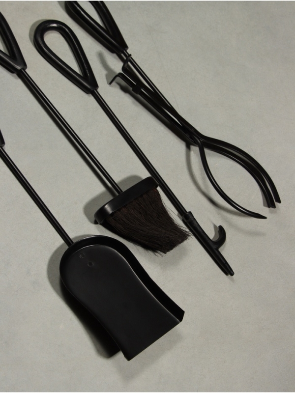 Каминный набор "Кочегар" сталь, 4 предмета, 17х17х63 см