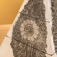 Шкатулка "Пиамидка" 21х21х31 см, МДФ, цв. серебро