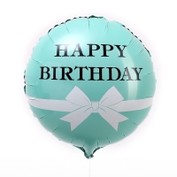 Воздушный шар фольгированный 18" &laquo;HBD бантик&raquo; круг, с подложкой