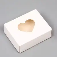 Коробка складная &laquo;Сердца&raquo;, ,белый, 10&times;8&times;3.5 см