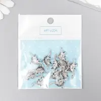 Металлический элемент, декоративная подвеска &laquo;Арт Узор. Стегозавр&raquo;, серебро, 2.6&times;1.2 см