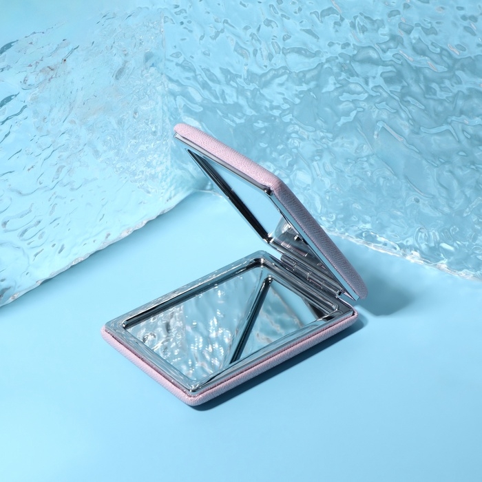 Зеркало складное &laquo;Блеск&raquo;, 6,3 &times; 8,7 &times; 1,8 см, цвет розовый