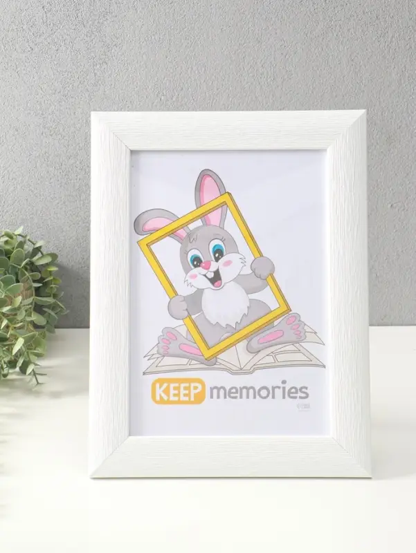 Фоторамка для фото 21х30 см (с ножкой) "Luxe Elegance" пластик, белый, (пластик экран)