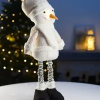 Фигура текстиль &laquo;Снеговик&raquo; 55-84 см, телеск-е ножки, 1LED, LR1130х3 (в компл.), Т/БЕЛЫЙ