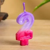 Свеча цифра "2" 8х3,75х1 см