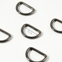 Полукольцо для сумок, d=20 мм, толщина - 3 мм, 10 шт., цвет чёрный никель