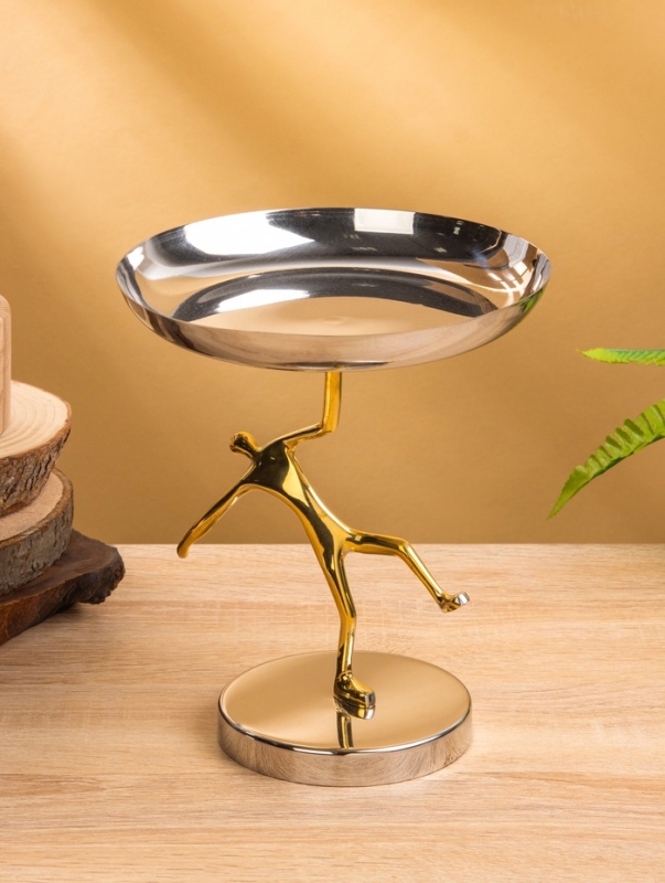 Чаша "Человек" 17х17х20 см, нержавеющая сталь, латунь, цв. серебро