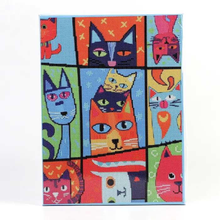 Алмазная вышивка полное заполнение "Котомания", на раме 30*40 см