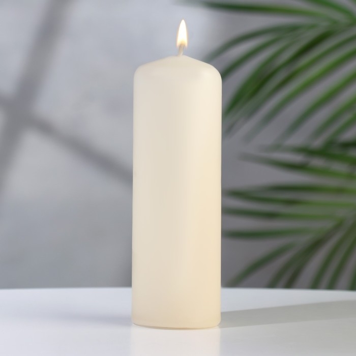 Свеча - цилиндр, 4&times;12 см, 15 ч, шампань