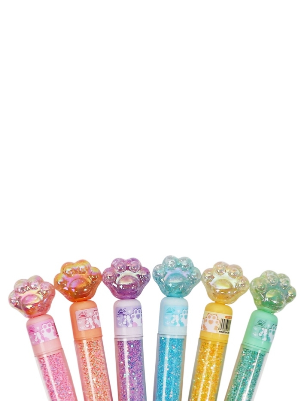 Набор маркеров-текстовыделителей 3 штуки /3 цвета Лапки блеск