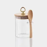 Сахарница с крышкой и ложкой из бамбука, 500 мл, 8х10,4 см