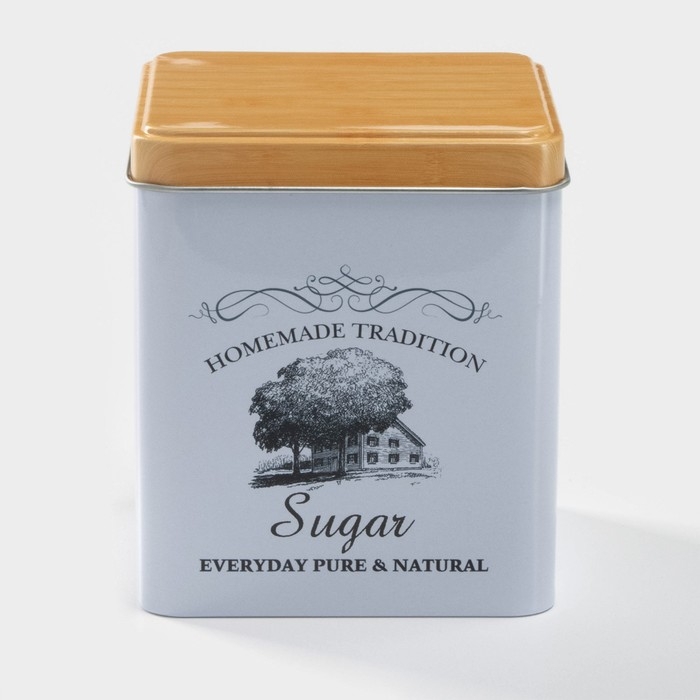 Банка для сахара &laquo;Дом и поле&raquo;, 1,1 л, 12&times;10 см, цвет белый