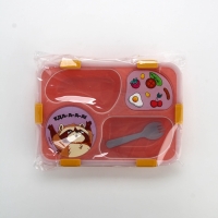 Ланч - бокс с 4 секциями &laquo;Еда!&raquo;, 23 х 17 х 5,5 см, розовый