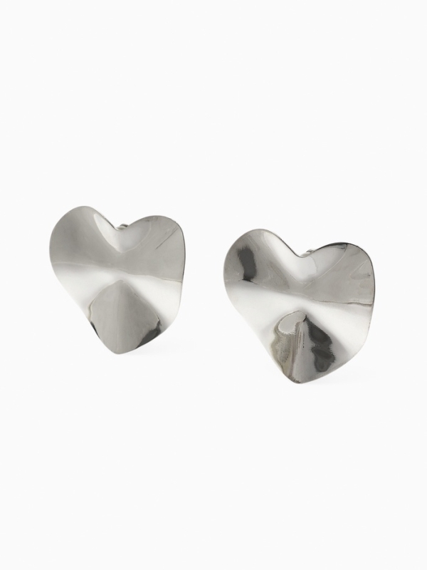 Клипсы &laquo;Тренд&raquo; сердечко, цвет серебро