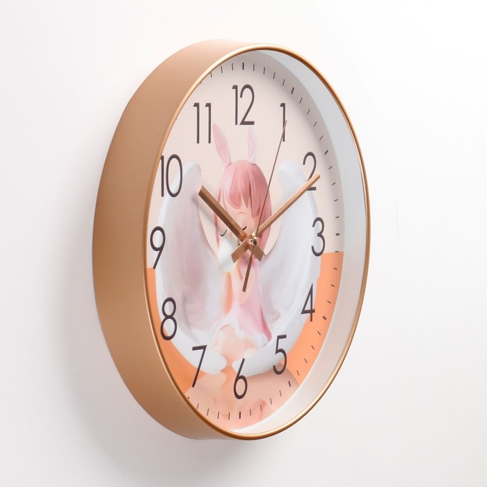 Часы настенные детские &laquo;Ангелочек&raquo;, плавный ход, d-30 см