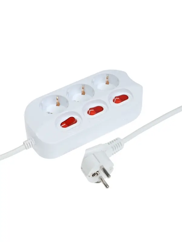 Удлинитель СТАРТ,3 розетки,1,5 м, 16А, ПВС 3*1 мм2, с з/з, инд. кнопки вкл, IP 20