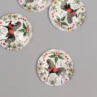 Кабошон стекло для творчества "Круг. Русский конь" 3х3 см