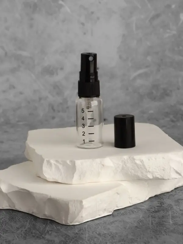 Флакон для парфюма, с распылителем, 5 мл, фасовка - 10 шт., чёрный, прозрачный