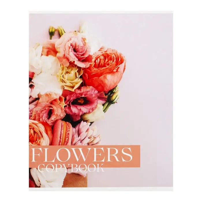 Тетрадь 48 листов в клетку Calligrata &laquo;Флористика&raquo;, обложка мелованный картон, блок №2, белизна 75% (серые листы), МИКС