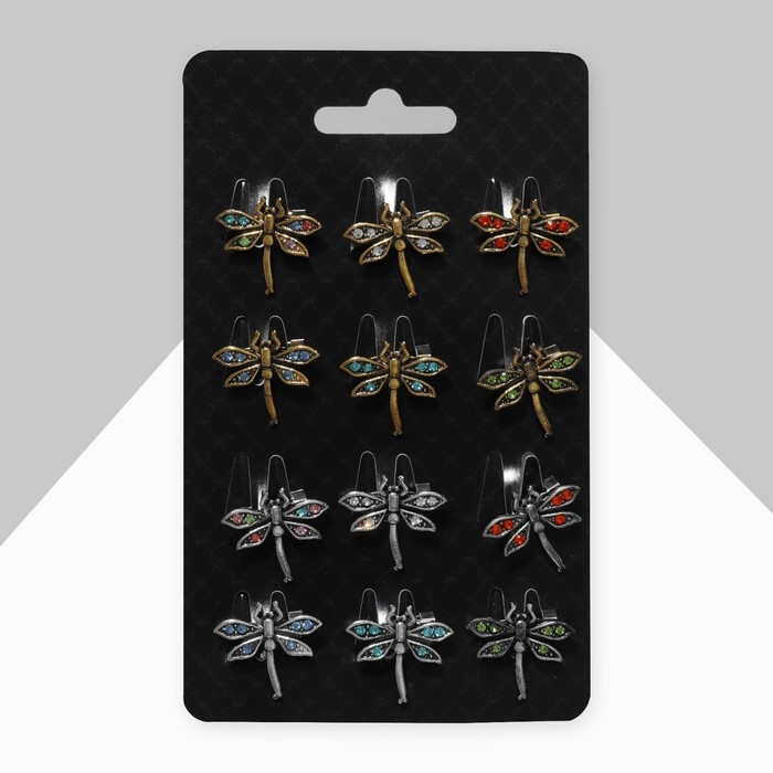 Брошь &laquo;Стрекозка&raquo; мини, цвет МИКС (неделимая фасовка 12 шт., цена за шт.)