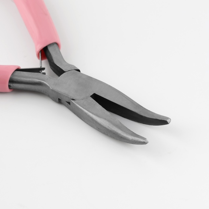 Тонкогубцы изогнутые, для рукоделия, 13 &times; 6,5 см, цвет серебряный/розовый
