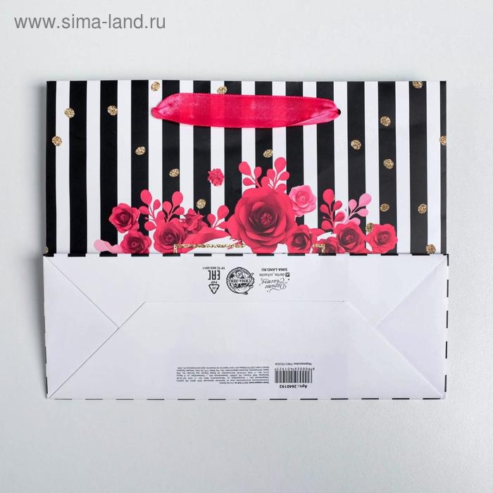 Пакет подарочный ламинированный, упаковка, &laquo;Gifts&raquo;, 22 х 17,5 х 8 см