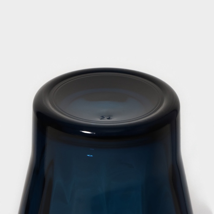 Стакан низкий стеклянный &laquo;Шетланд Скульптура&raquo;, 300 мл, цвет синий