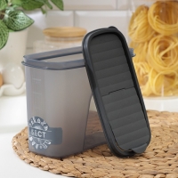 Ёмкость для сыпучих продуктов &laquo;Бест&raquo;, 1,5 л, 9,5&times;19&times;14 см, прозрачный, крышка серая