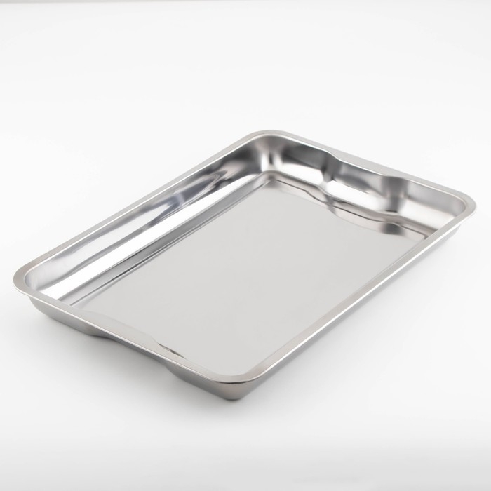 Поднос из нержавеющей стали, 49&times;34&times;4,5 см, 430 сталь