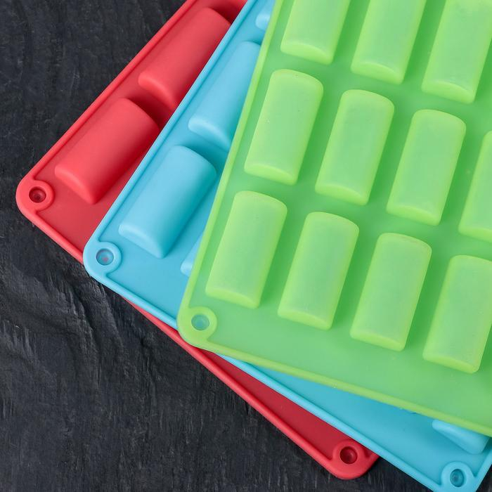 Форма для шоколада Доляна &laquo;Батончик&raquo;, 27,5&times;17,5 см, 30 ячеек (4&times;2&times;1,5 см), цвет МИКС