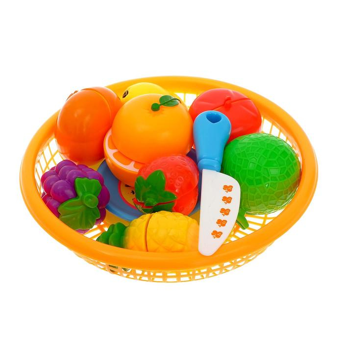 Набор продуктов-нарезка &laquo;Поварёнок&laquo; в корзинке, на липучках, 12 предметов, цвета МИКС