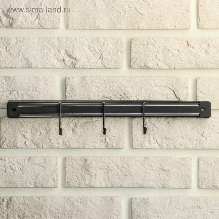 Держатель для ножей магнитный с крючками Доляна &laquo;Линия&raquo;, 34 см