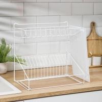 Сушилка для посуды с поддоном, 38&times;24&times;37 см, цвет белый
