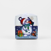 Коробка подарочная новогодняя складная &laquo;Снеговик&raquo;, 7 х 7 х 7 см, Новый год