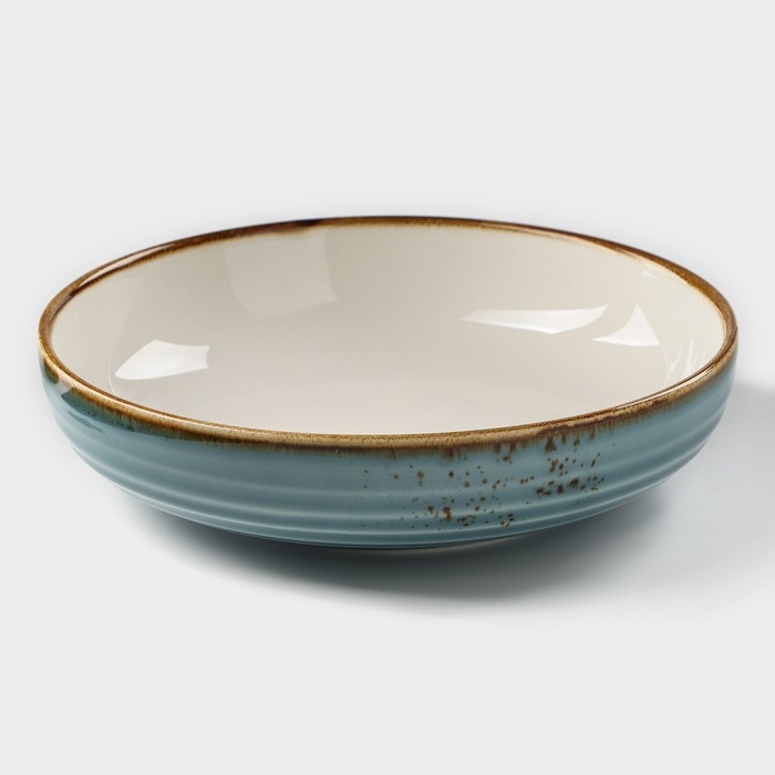 Тарелка фарфоровая глубокая Magistro &laquo;Церера&raquo;, 1,1 л, d=22 см, цвет голубой