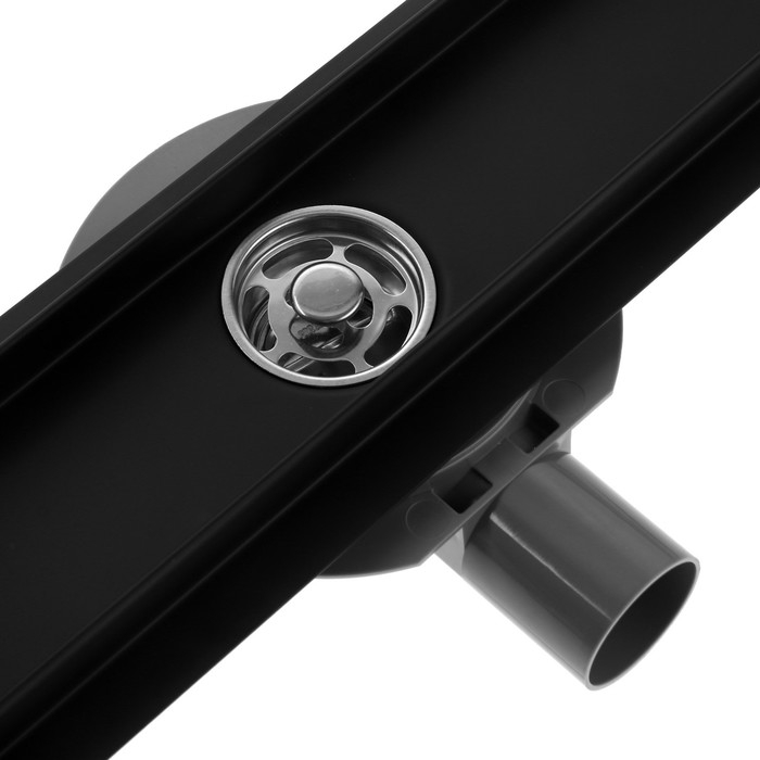 Трап ZEIN, c флaнцeм свободного вращения 360&deg;, 7х70 см, d=40/50 мм, нерж. сталь, черный