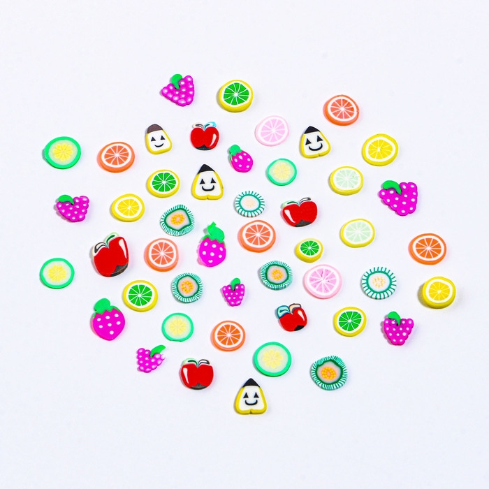 Фигурки для дизайна ногтей &laquo;Фрукты&raquo;, цвет МИКС