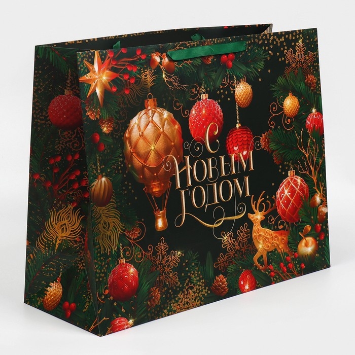 Пакет подарочный новогодний ламинированный &laquo;Игрушки&raquo;, XL 49 х 40 х 19 см, Новый год