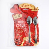 Ложки с гравировкой, набор 2 шт  &laquo;Тому, кто мне важен и дорог&raquo;, 15,5 х 25,5 см.