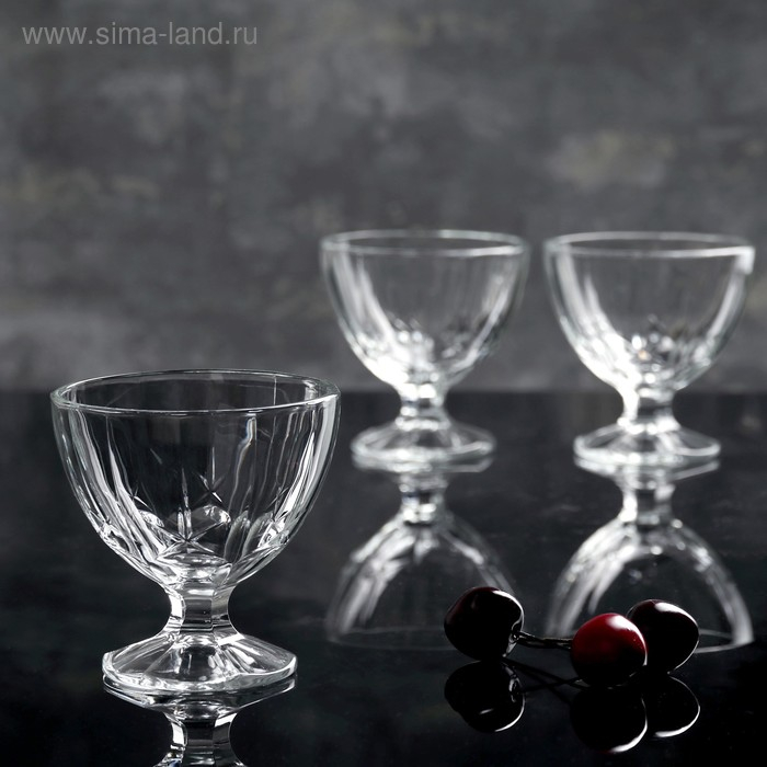 Набор стеклянных креманок для мороженого &laquo;Мальдивы&raquo;, 300 мл, 3 шт