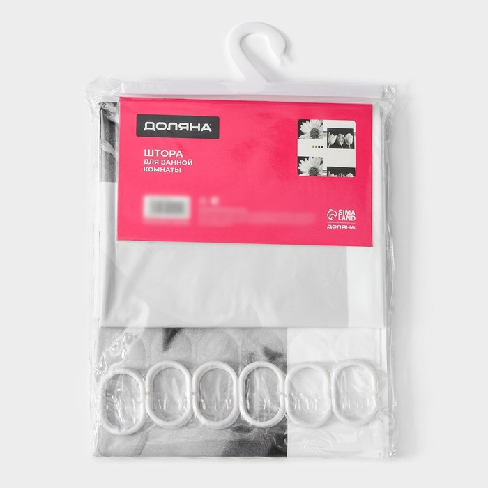 Штора для ванны Доляна &laquo;Белые цветы&raquo;, 180&times;180 см, EVA