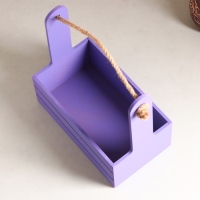 Набор кашпо деревянных 3 в 1 (29&times;18&times;33; 25&times;15&times;30; 21&times;12&times;23) "Аром", Фиолетовый