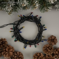 Гирлянда &laquo;Нить&raquo; 3.5 м, IP20, тёмная нить, 50 ламп, свечение мульти, 8 режимов, 220 В