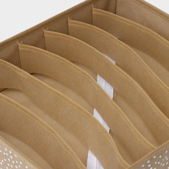 Органайзер для хранения белья Доляна Points, 7 ячеек, 34&times;30&times;8 см, цвет бежевый