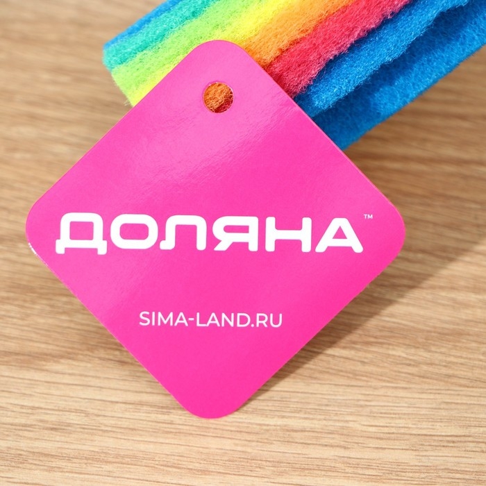 Ёршик для посуды с абразивом Доляна &laquo;Радуга&raquo;, 25&times;4