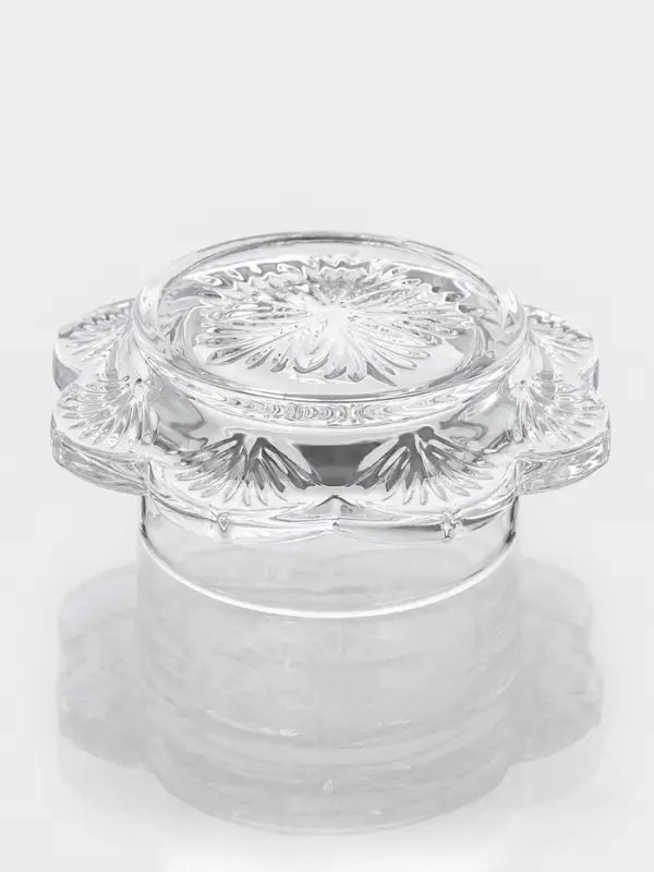 Икорница с крышкой "Цветок" 9х9х8,5 см, прозрачный